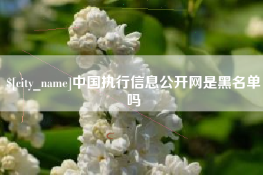 迁安市中国执行信息公开网是黑名单吗