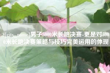 迁安市男子5000米长跑决赛-更是对5000米长跑决赛策略与技巧完美运用的体现