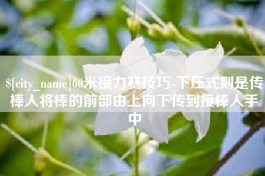 迁安市60米接力赛技巧-下压式则是传棒人将棒的前部由上向下传到接棒人手中