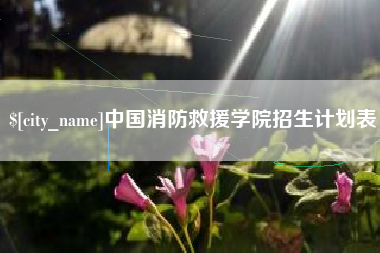 迁安市中国消防救援学院招生计划表